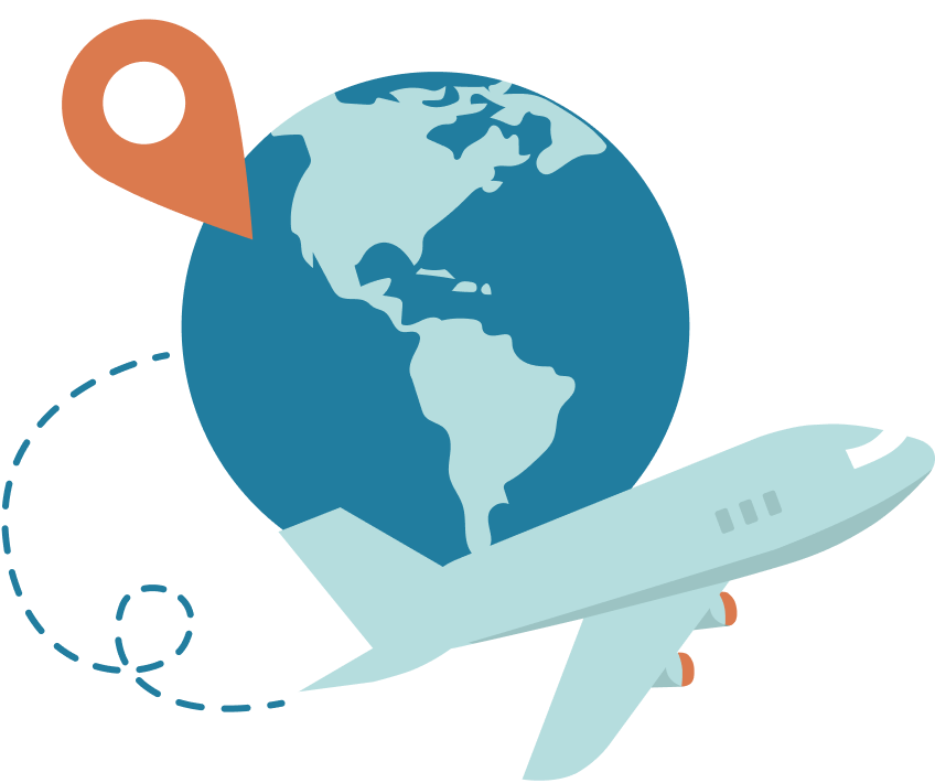 airplane traveling to destination